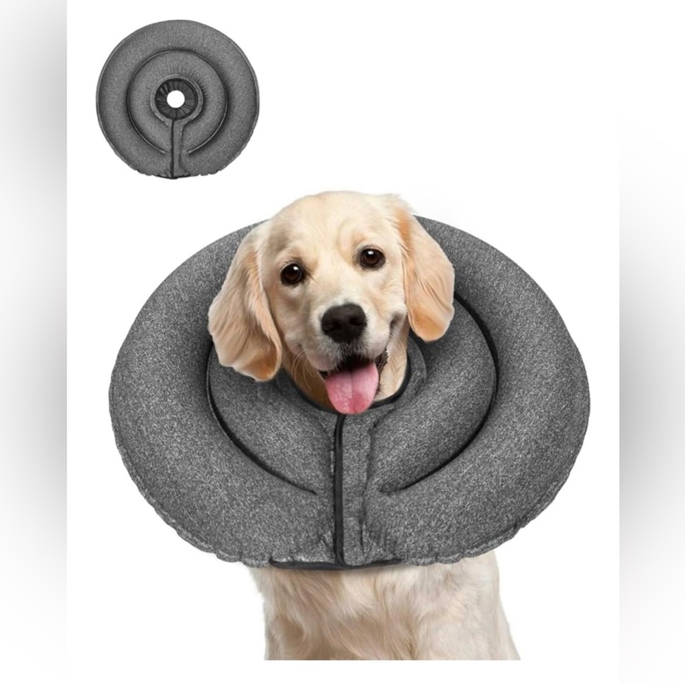 Dog Cone Collar Large Medium Dogs, Soft Inflatable Alternative After Surgery